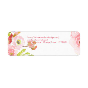 PixDezines florale waterverf/ranunculus/DIY Etiket