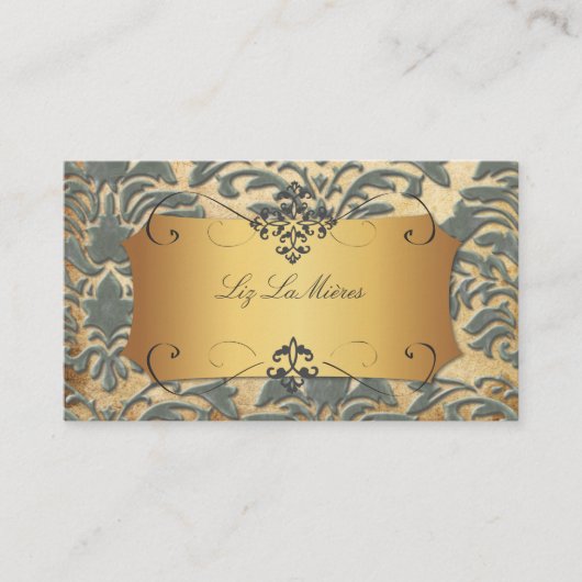 PixDezines  Forentius damask/slate Visitekaartje (Voorkant)