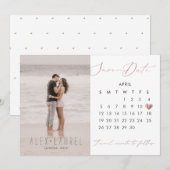 PixDezines Foto Opslaan van de Datum Kalender roos Kaart (Voorkant / Achterkant)