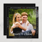 PixDezines fotosjabloon + chadelier / datum opslaa Save The Date (Voorkant / Achterkant)