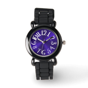 PixDezines fun+funky violet radiaal/faux staal Horloge