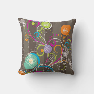 PixDezines funky paardenbloemen/diy strepen Kussen