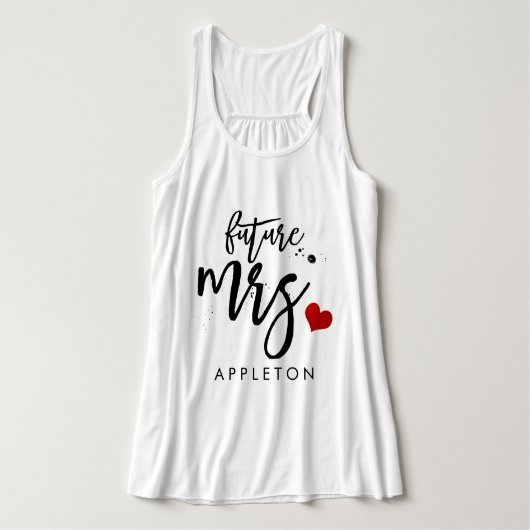 PixDezines Future Mrs/Handgeschreven het Manuscrip Tanktop (Design voorkant)