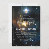 PixDezines Galaxy Bar Mitzvah Silver Kaart (Achterkant)