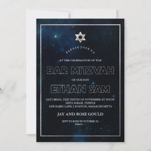 PixDezines Galaxy/Space Bat Mitzvah Kaart