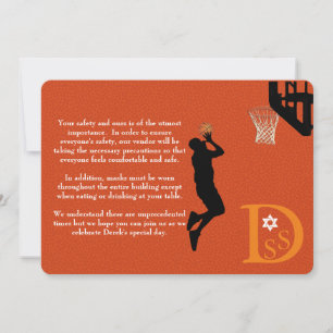 ✡ PixDezines Game On! Basketbal Bar Mitzvah Bijlag Kaart