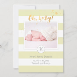 PixDezines geboortekaartje/DIYcolor strepen Aankondiging