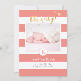 PixDezines geboortekaartje/DIYcolor strepen Aankondiging