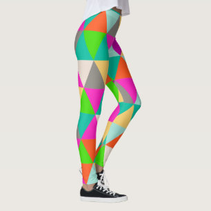 PixDezines Geometrisch/Driehoeken/Neon Kleuren Leggings
