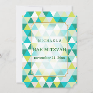 PixDezines geometrisch patroon bar mitzvah/turquoi Kaart