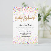 PixDezines gestrooid Confetti Baby Sprinkle! Kaart (Staand voorkant)