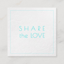 PixDezines Glam Deel de Liefde Platinum+Aqua Vierkante Visitekaartje