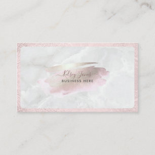 PixDezines Glam Pink+Silver Blush+Marmer Visitekaartje