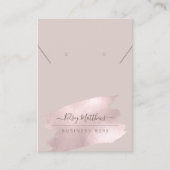 PixDezines Glinsterende Blush Roze Ketting Oorbel Visitekaartje (Voorkant)