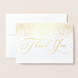 PixDezines Gold Confetti Bedankt, kalligrafie Folie Kaarten