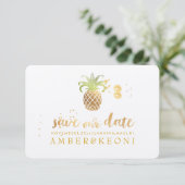 PixDezines Golden Pineapple/sla onze datum op Save The Date (Staand voorkant)