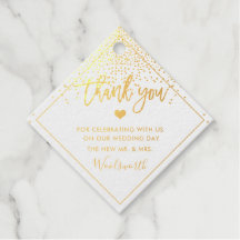PixDezines Goud Folie Confetti Leuk Script Bedankt
