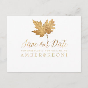 PixDezines Gouden Herfstloof/Save our Date Aankondigingskaart