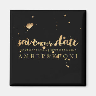 PixDezines gouden inkt splatters besparen onze dat Magneet