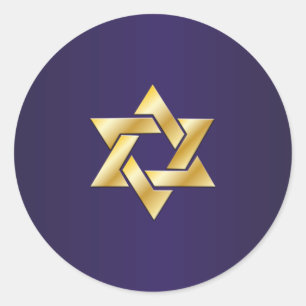 PixDezines gouden ster van david/DIY achtergrond Ronde Sticker