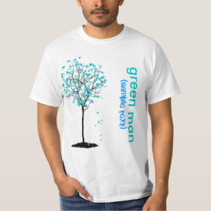 PixDezines Green man, blauw monster T-shirt