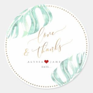 PixDezines Greenery, Monstera Seafoam Green Ronde Sticker