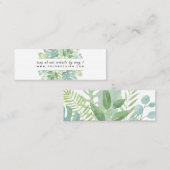 PixDezines Greenery Waterverf RSVP-behuizing Mini Visitekaartje (Voorkant / Achterkant)