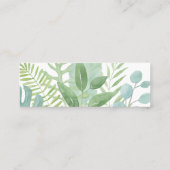 PixDezines Greenery Waterverf RSVP-behuizing Mini Visitekaartje (Achterkant)