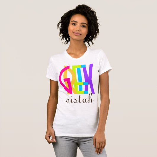 PixDezines Griekse sistah! T-shirt (Voorkant volledig)