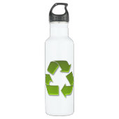 PixDezines groen recyclen symbool Waterfles (Voorkant)