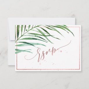 PixDezines Groen RSVP Faux Roos Goud Kaartje