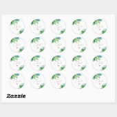PixDezines groen, tropisch bladeren Ronde Sticker (Vel)