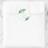 PixDezines groen, tropisch bladeren Ronde Sticker (Tas)
