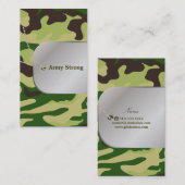 PixDezines Groene Camouflage+Hond+Labels Visitekaartje (Voorkant / Achterkant)