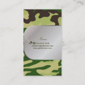 PixDezines Groene Camouflage+Hond+Labels Visitekaartje (Achterkant)