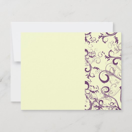 PixDezines GROTE RSVP, PLUM SWIRLS/DIY achtergrond RSVP Kaartje (Achterkant)