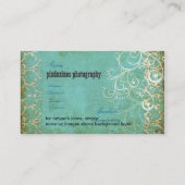 PixDezines Grunge Damask/Aqua Visitekaartje (Achterkant)