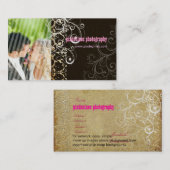 PixDezines  Grunge Damask Brown Visitekaartje (Voorkant / Achterkant)