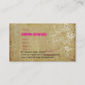 PixDezines  Grunge Damask Brown Visitekaartje (Achterkant)