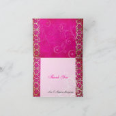 PixDezines  Grunge Damask / Hot Pink Bedankkaart (Binnen)