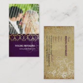 PixDezines Grunge Damask / pruim Visitekaartje (Voorkant / Achterkant)