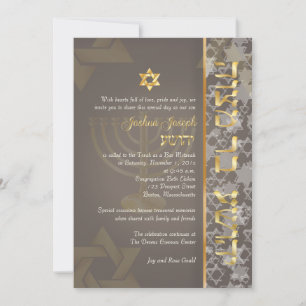 PixDezines grunge stars/diy color/Bar Mitzvah/goud Kaart