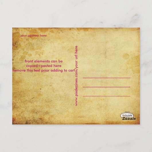 PixDezines grunge tree trimmers/marketing Briefkaart (Achterkant)