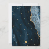 PixDezines H2 Agate, Slate Blue Gold Invitation Kaart (Achterkant)