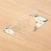 PixDezines H2 Alabaster Roses Hydrangeas Acryl Uitnodigingen (Laagn)