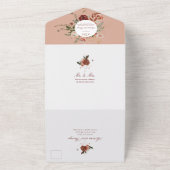 PixDezines H2 Autumn Waterverf Flowers Marsala All In One Uitnodiging (Buitenkant)