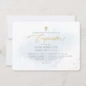 PixDezines H2 Blauwe Gewassen Bevestigingsuitnodig Kaart (Voorkant)