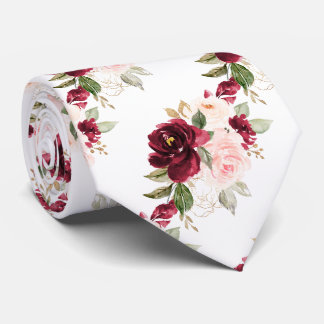 PixDezines H2 Bloemen Burgundy Blush Rozen   Stropdas