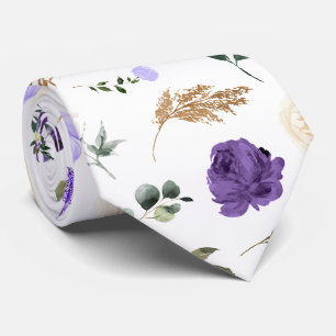PixDezines H2 Bloemen Paarse Tinten Thema Stropdas