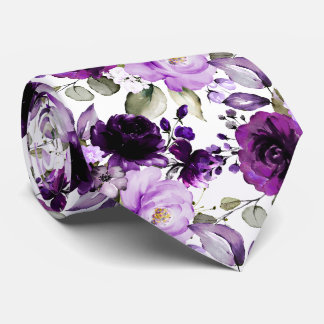 PixDezines H2 Bloemen Ultra Violet Lavendel Paars Stropdas